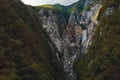 Slap Boka waterfall in Triglav National Park part of the Julian Alps in Slovenia in Autumn Royalty Free Stock Photo