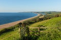 Slapton Sands Devon with beach coast and lagoon