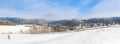 Slapy dam in czech Republic. Winter panorama. Royalty Free Stock Photo
