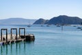 Islas Cies, Galicia, Spain. September 2019. Boarding dock on the Cies Islands Royalty Free Stock Photo