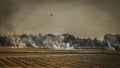 Slash-and-burn agriculture. Fire-fallow cultivation. Fire-fallow cultivation. AIR QUALITY POLICY .clean air problem. Air pollution Royalty Free Stock Photo