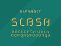 Slash fill alphabet. Vector letters.