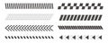 Slash line arrow grid, decorative diagonal divider. Geometric dashed barrier, tape or embroidery. Angled stripes, tilt