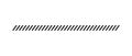 Slash line. Border with diagonal lines. Angle of tilt stripes. Black pattern of footer. Diagonal parallel lines divider strip