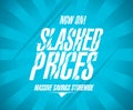 Slashed prices banner, massive savings storewide