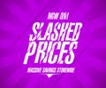 Slashed prices banner template, massive savings Royalty Free Stock Photo