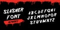 Slasher Title Alphabet, Horror Movie Genre. Scary Halloween font.