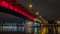 Night panorama of Warsaw.