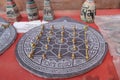 Slate Bagh Chal (Moving Tigers) Nepal Traditional Boardgame on market in Kathmandu, Nepal Royalty Free Stock Photo