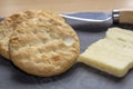 Slate Board with Biscuits and Cheese Royalty Free Stock Photo