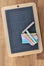 Slate and chalks Royalty Free Stock Photo