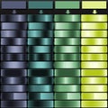 Slate Gray Deep Teal Sage Green and Pale Lime Metallic Gradient Bundle Royalty Free Stock Photo