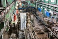 Slate production plant. Conveyor line.