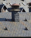 Slate roof in Biescas. Spain.