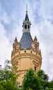 Slate roof at the tower of Schwerin Castle. Mecklenburg-Western Pomerania, Germany