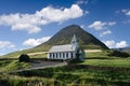 Slate Roofed Church of Viderejde on the Island of Vidoy, Faroe Islands