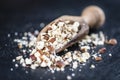 Slate slab with minced Hazelnuts