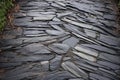 slate stone walkway, top view