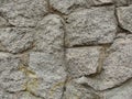 Wall of wild stone gray granite. old building, St. petersburg, russia.