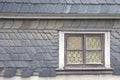 Slate tiles with old window Royalty Free Stock Photo