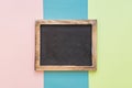 slate with wooden border colorful background. High quality photo