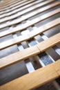 a slatted frame on a bed frame Royalty Free Stock Photo