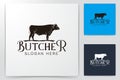 slaughter, Cattle , Beef logo Designs Inspiration Isolated on White Background Royalty Free Stock Photo