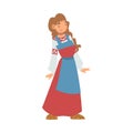 Slav or Slavonian Woman Character in Ethnic Clothing Vector Illustration Royalty Free Stock Photo