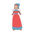 Slav or Slavonian Woman Character in Ethnic Clothing Vector Illustration Royalty Free Stock Photo