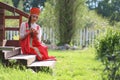 Slav woman in dress traditional Royalty Free Stock Photo