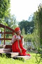 Slav woman in dress traditional Royalty Free Stock Photo