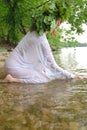 Slav woman in the water Royalty Free Stock Photo