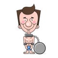 Slave In Chains And Chains Smiling Illustration For Your Project Royalty Free Stock Photo
