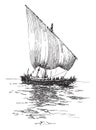 Slave Dhow, vintage illustration