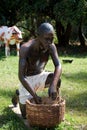 A slave gardening