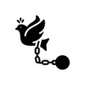 Black solid icon for Slave, fly and bird