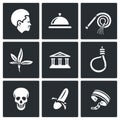 Slavery icons set. Vector Illustration.