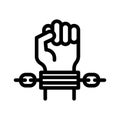 slavery line icon illustration vector graphic Royalty Free Stock Photo
