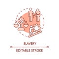 Slavery red concept icon