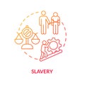 Slavery red gradient concept icon