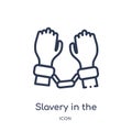 slavery in the united states icon from united states of america outline collection. Thin line slavery in the united states icon