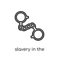 slavery in the united states icon. Trendy modern flat linear vector slavery in the united states icon on white background from th