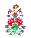 Slavic folk art flowers. Watercolor fairy motif - Eastern european hand crafted floral ornament