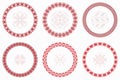 Slavic geometric round patterns set Royalty Free Stock Photo