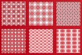 Slavic geometric seamless patterns set Royalty Free Stock Photo