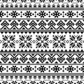 Retro Polish floral folk art vector design elements inspired by old highlanders embroidery Lachy Sadeckie from Nowy Sacz in Poland