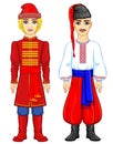 Slavic people. Animation portrait of the Russian and Ukrainian man in traditional clothes. Eastern Europe.