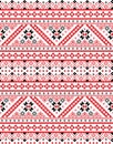 Ukrainian, Belarusian retro folk art vector seamless pattern, cross-stitch ornament inpired by traditional embroidery Vyshyvanka
