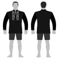 Slavic shirt vyshivanka fashion man body full length template Royalty Free Stock Photo