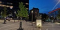 Slavija Square in Belgrade by night